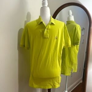 Polo Ralph Lauren short sleeve collared shirt size medium bright yellow classic
